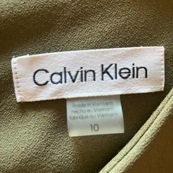 NWT Calvin Klein Olive Green Short Sleeve Sheath Dress Size 10 - Picture 6 of 8